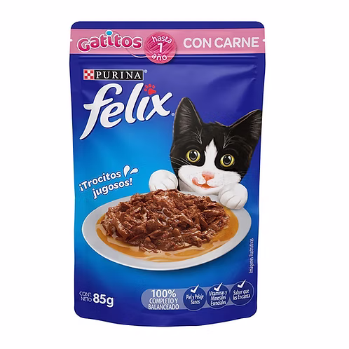 Felix Pouch Gatitos con Carne - 85g - Imagen 1