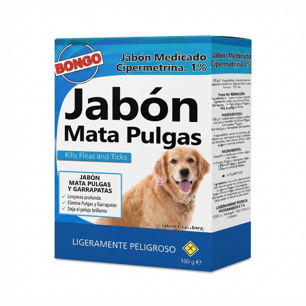 Jabón Bongo Contra Pulgas y Garrapatas - Imagen 1