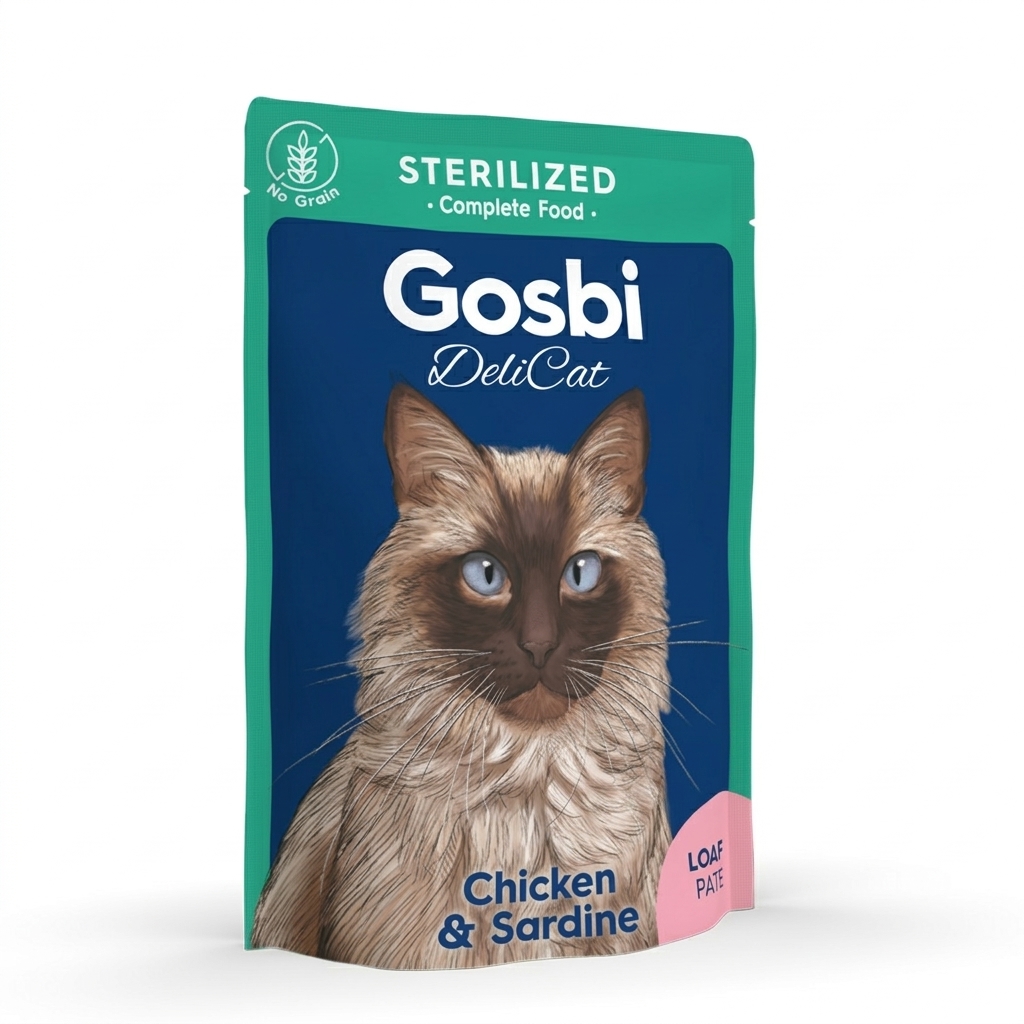 Gosbi Delicat Sterilized Chicken & Sardine 70g - Imagen 1