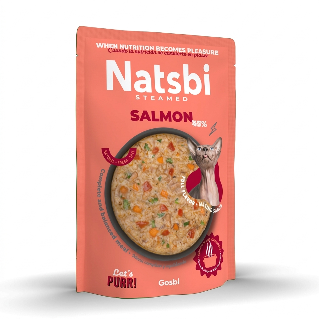 Natsbi Steamed Cat Salmon 80g - Imagen 1