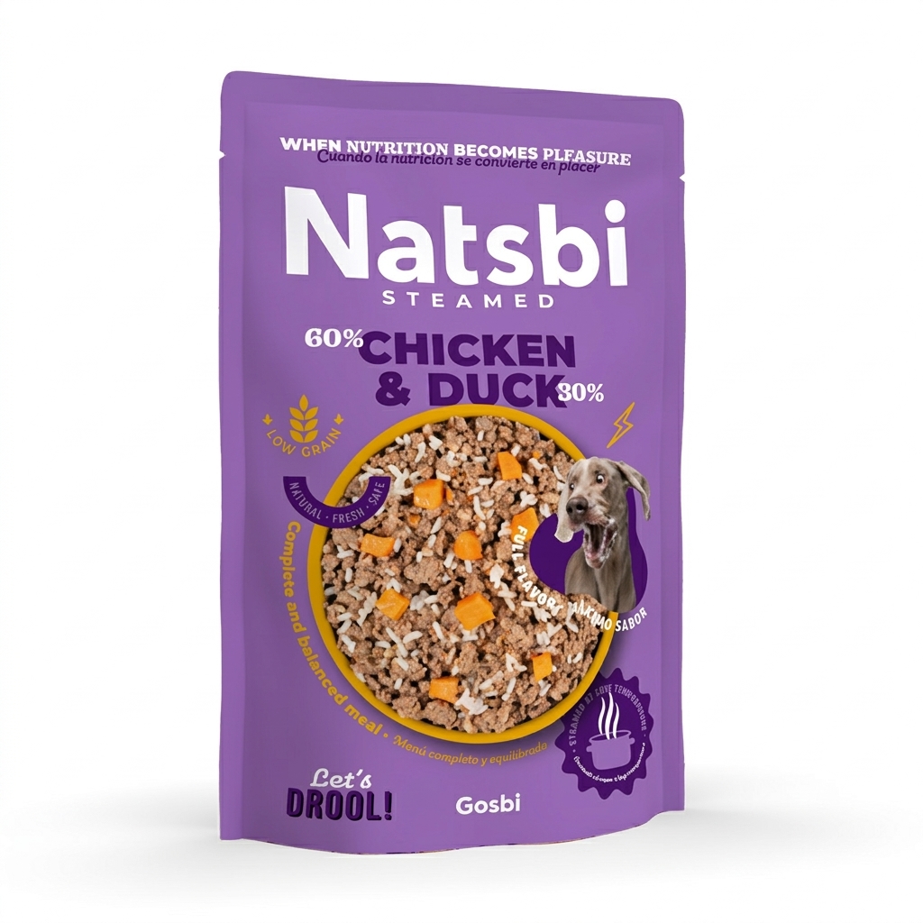 Natsbi Steamed Dog Chicken & Duck 200g - Imagen 1
