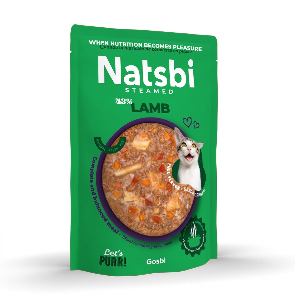 Natsbi Steamed Cat Lamb 80g - Imagen 1