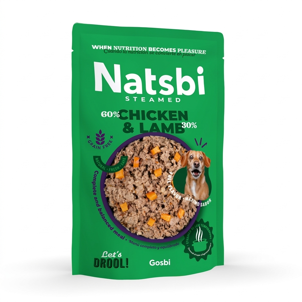 Natsbi Steamed Dog Chicken & Lamb - Imagen 1