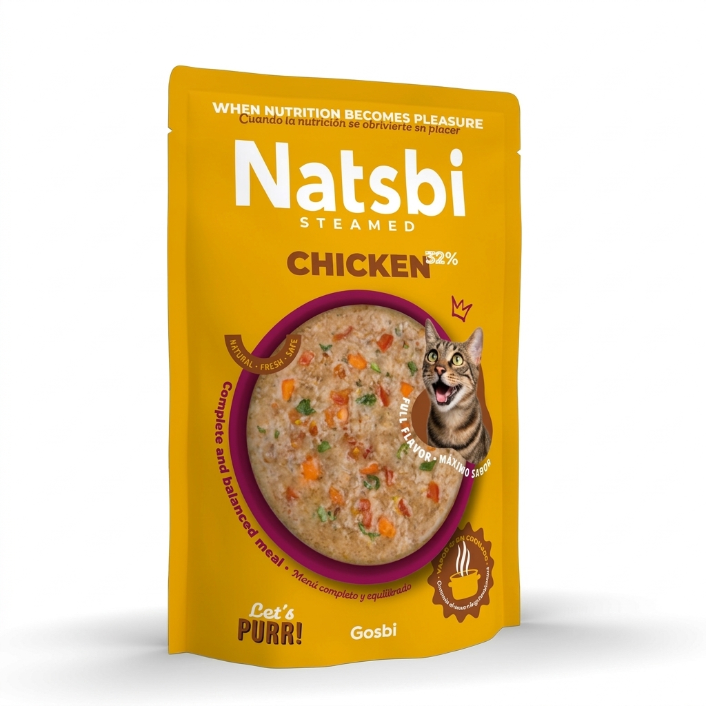 Natsbi Steamed Cat Chicken 80g - Imagen 1
