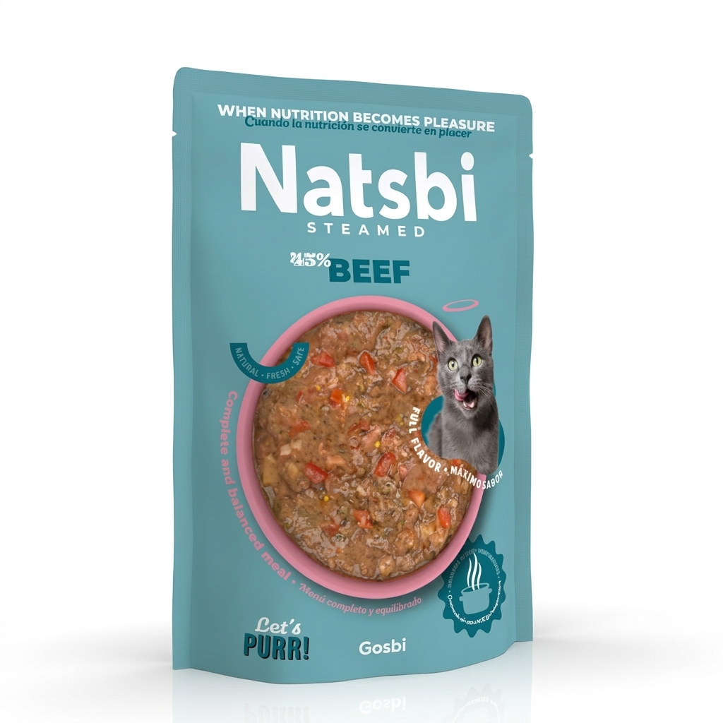 Natsbi Steamed Cat Beef 80g - Imagen 1